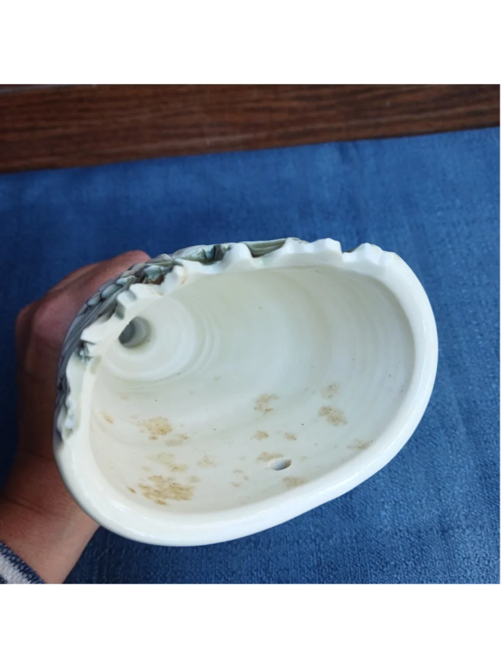 VTG Art Pottery Porcelain Wall Pocket Vase Handmade Signed Floral Alachua, FL